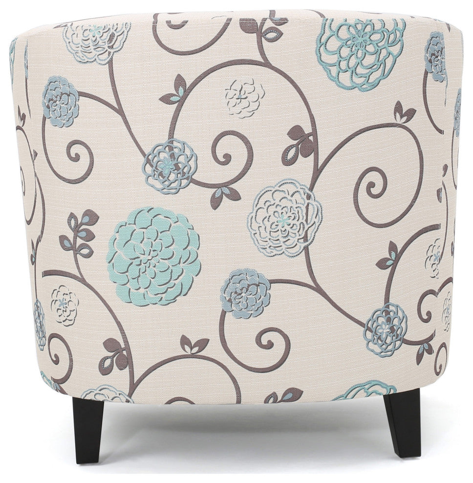 GDF Studio Palisades White and Blue Fabric Club Chair