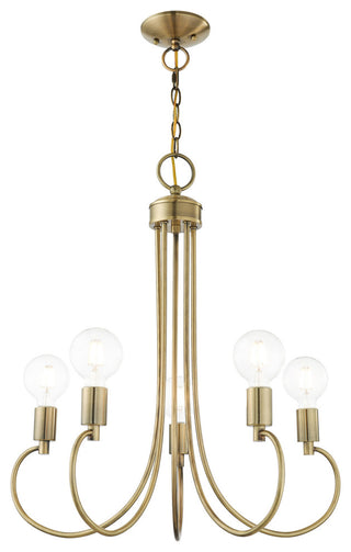 Livex Lighting Bari 5 Light Antique Brass Chandelier