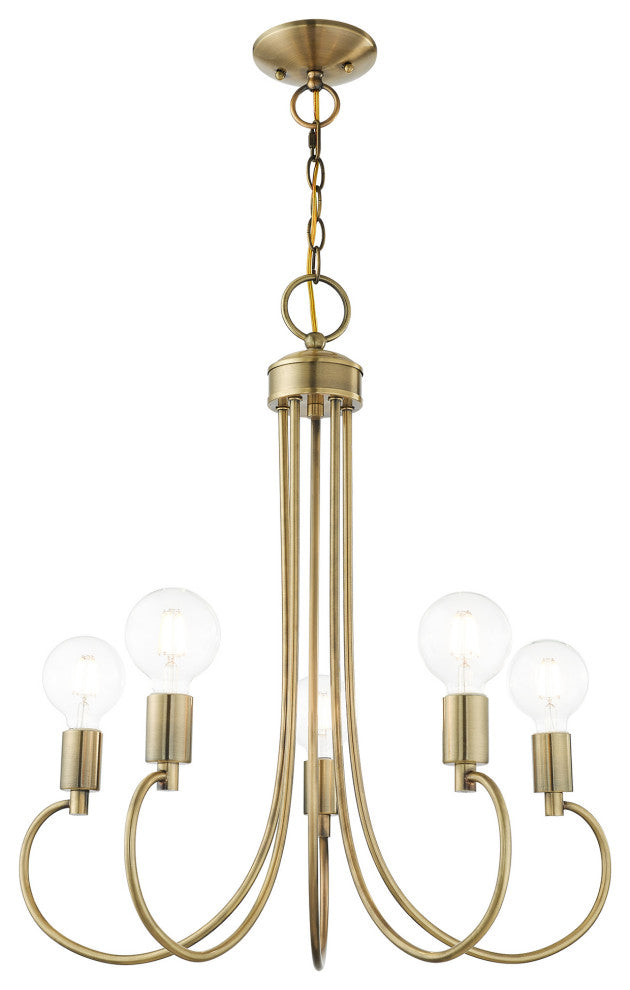 Livex Lighting Bari 5 Light Antique Brass Chandelier