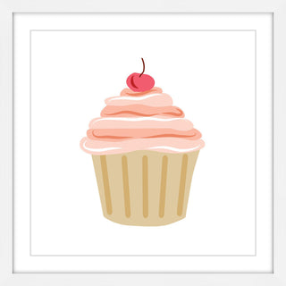 "Cupcake Cherry" Framed Painting Print