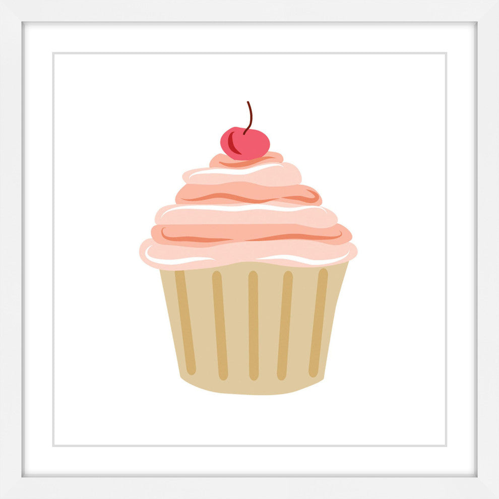 "Cupcake Cherry" Framed Painting Print