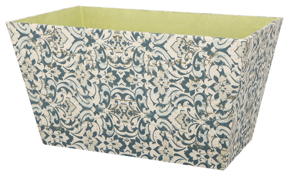 Benzara BM206718 Containers With Narrow Bottom, 3-Piece Set, Blue & Beige