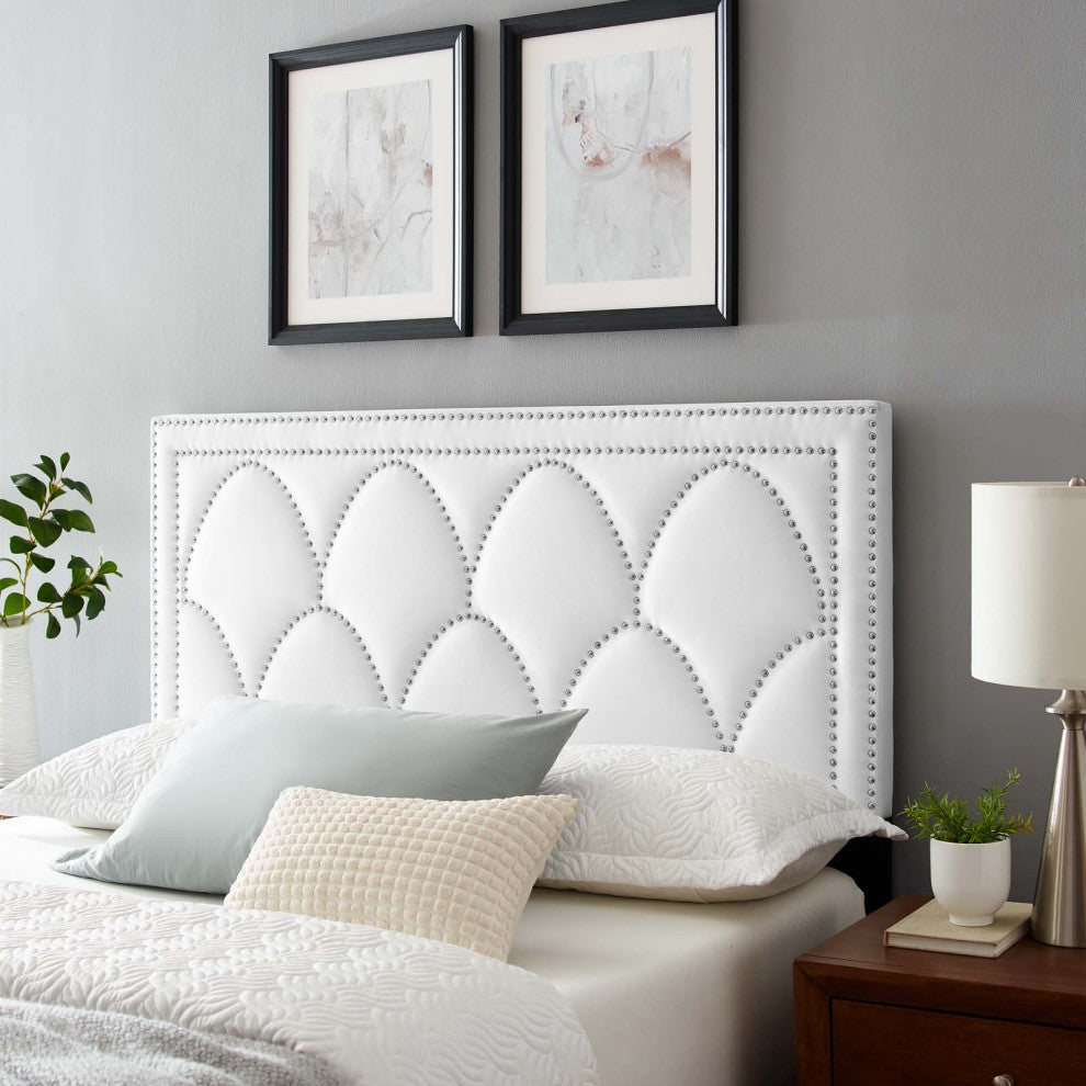 Greta Performance Velvet King/California King Headboard, White