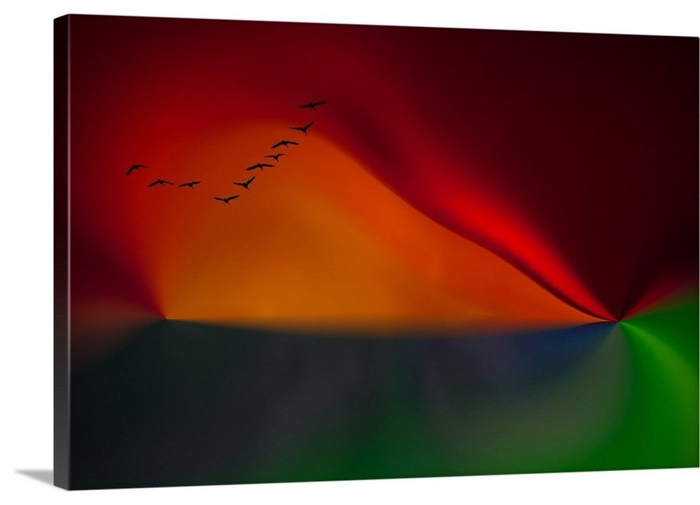 "Birds In Autumn" Wrapped Canvas Art Print, 36"x24"x1.5"