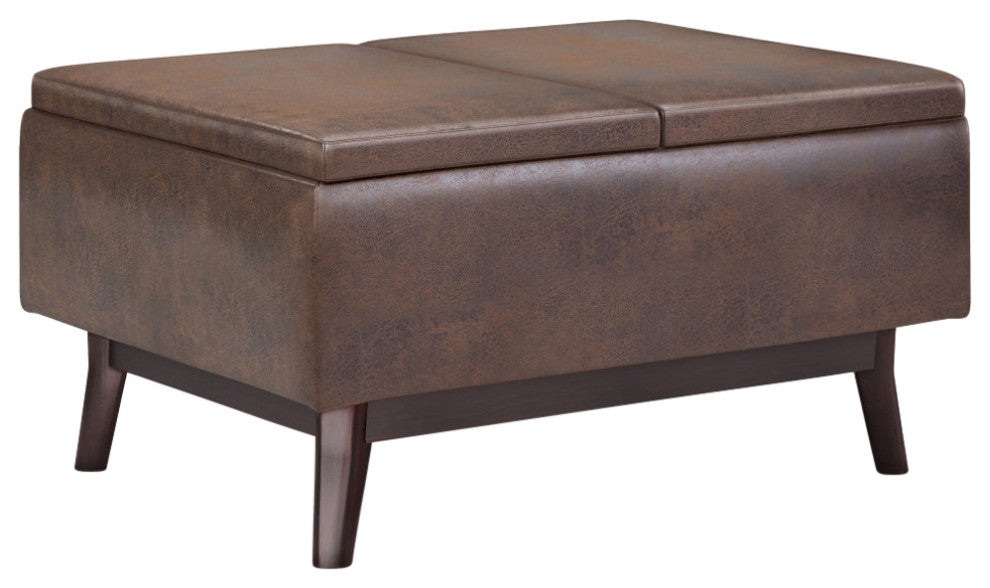 Owen Tray Top Small Coffee Table Storage Ottoman