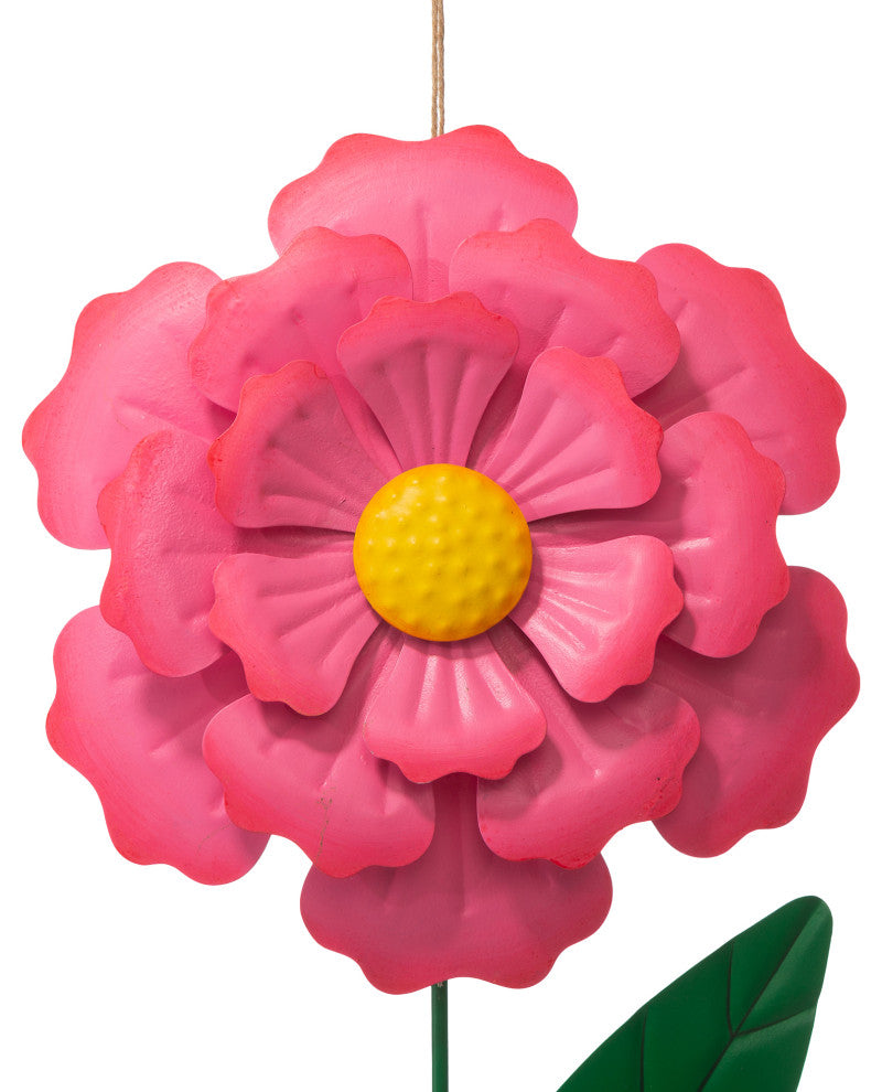 39.5"H Metal Dimensional Flower Yard Stake / Wall Decor, Set of 3