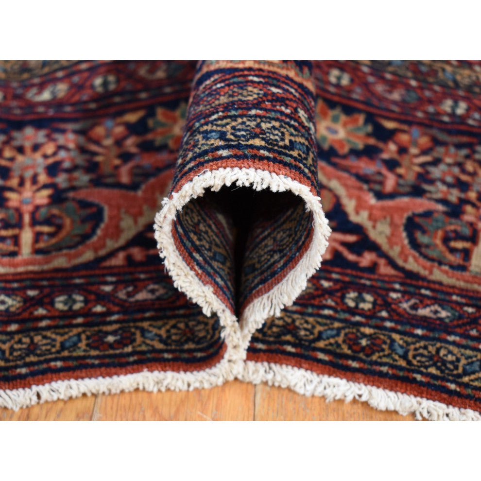 Barn Red Antique Persian Feraghan Sarouk Soft Wool Hand Knotted Rug 9'x12'