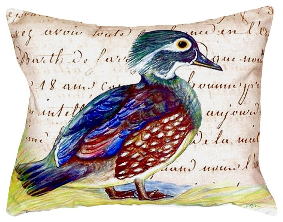Female Wood Duck Script No Cord Pillow - Set of Two 16x20