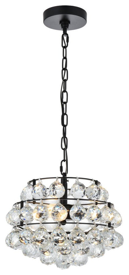 Elegant Lighting Savannah 3-Light Pendant Black