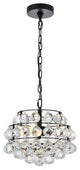 Elegant Lighting Savannah 3-Light Pendant Black