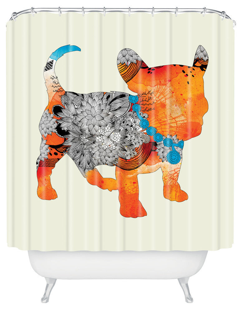 Deny Designs Iveta Abolina Puppy Frenchie Shower Curtain