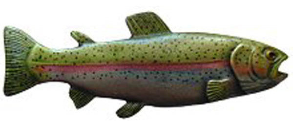 Rainbow Trout, Left Knob in Pewter Hand Tinted, NHK148-PHT-L