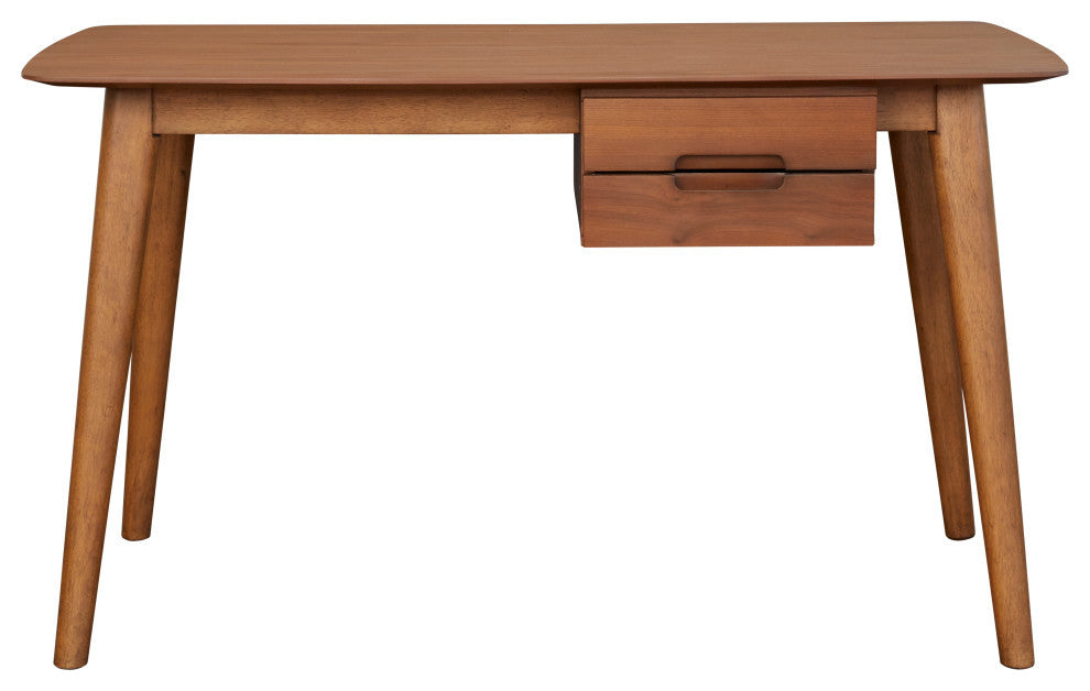 Walnut Home Desk With 2-Drawers