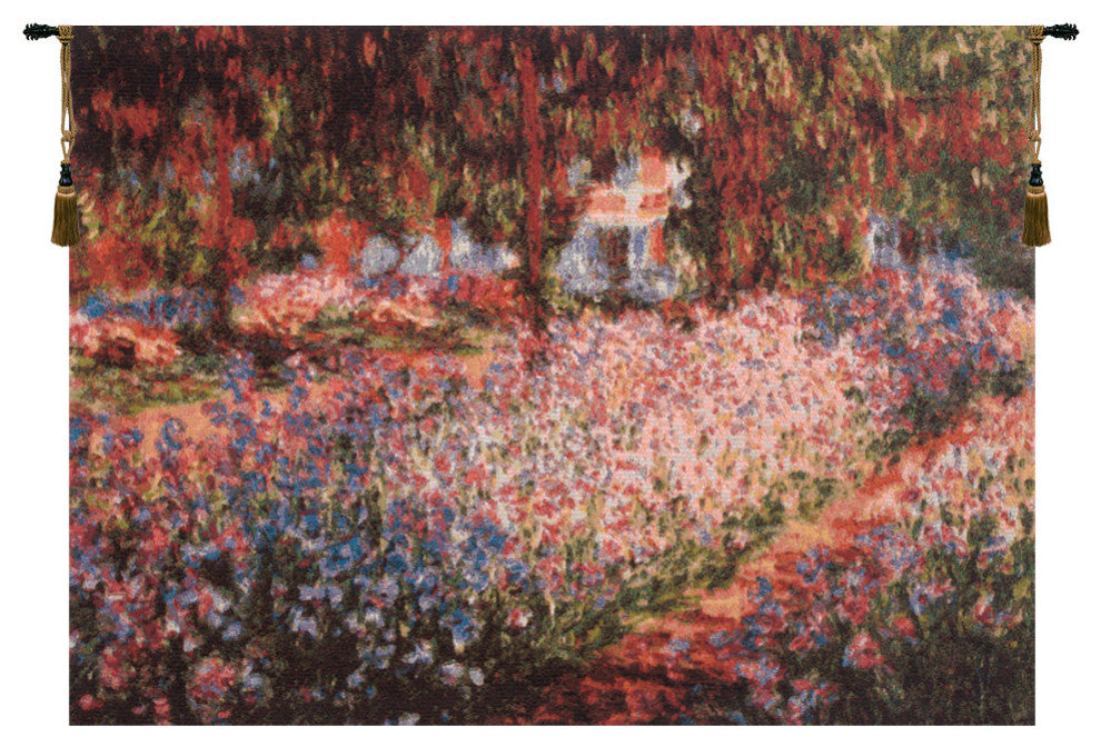 Irises in the Garden Belgian Wall Tapestry