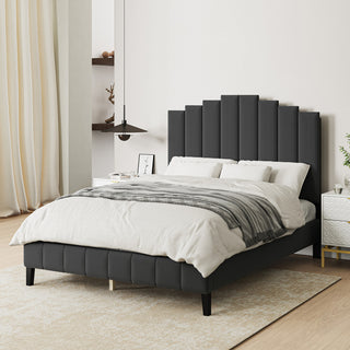 Gastone Tufted Upholstered Platform Bed, Gray