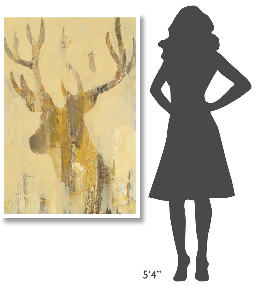 "Golden Antlers II" Digital Paper Print by Albena Hristova, 34"x50"