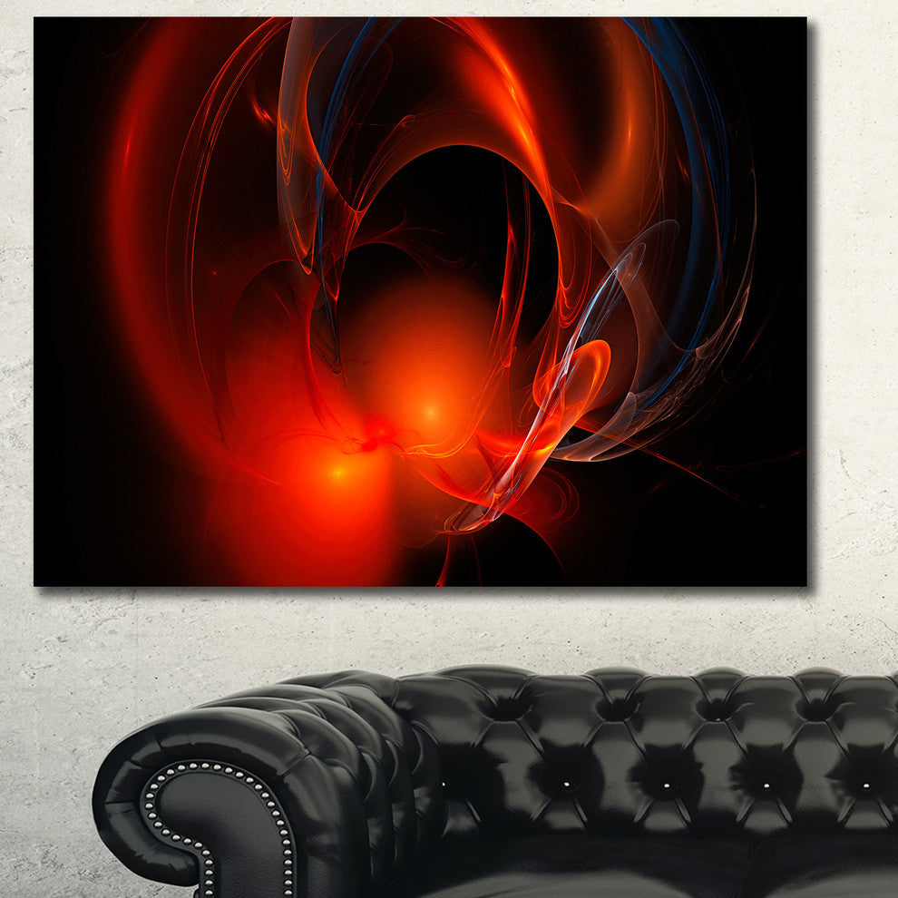 Red Galactic Nebula on Black, Oversized Abstract Canvas Art Print, 60x40
