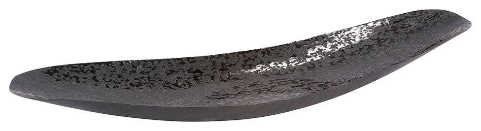 Chiseled Texture Black Iron Elongated Tray, Large