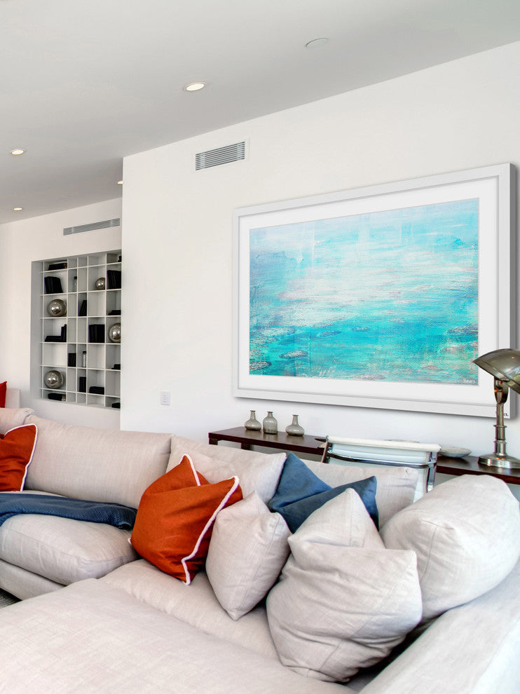 "White Surf" Framed Painting Print, 18"x12"
