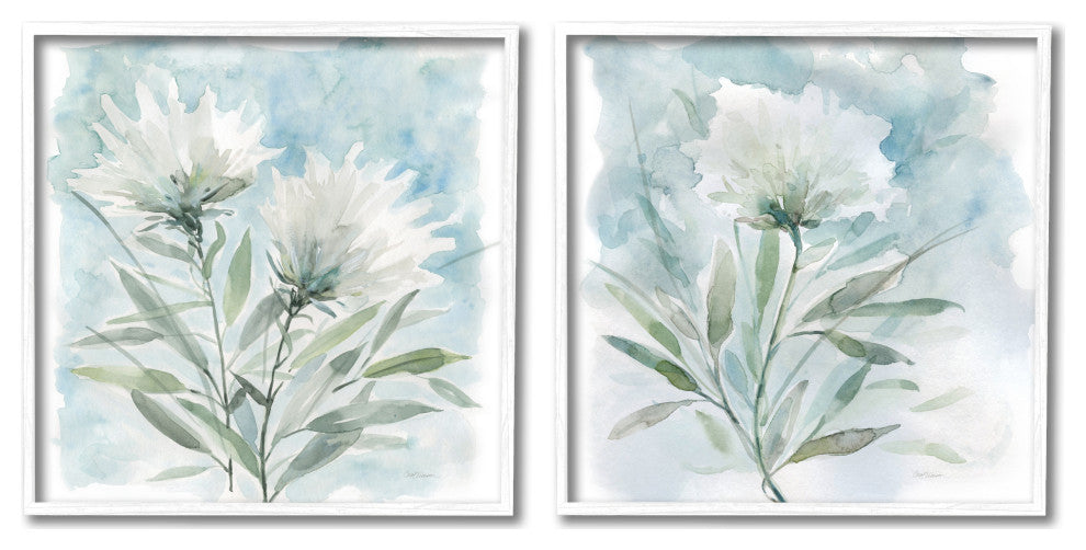 Soft Spring Flower Still Life White Watercolor Florals,12 x 12