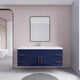 Rosa 60" Wall Mounted Modern Vanity, High Gloss Night Blue, Glossy White Top