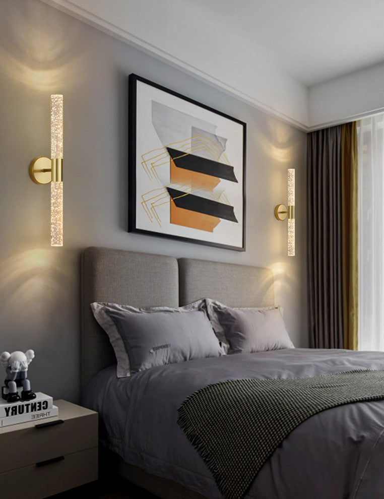 Modern Golden Wall Lamp in Minimalistic Style for Bedroom, Corridor, Gold, Warm Light