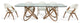 HomeRoots 47" Walnut and Glass Dining Table