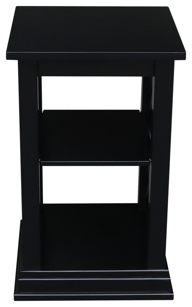 Hampton Accent Table With Shelves, Black