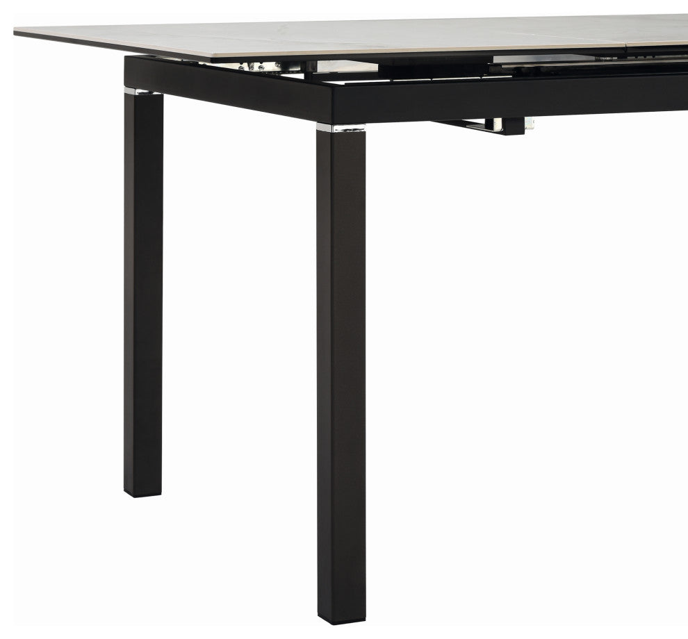 Giana Extendable Dining Table, Stone and Metal