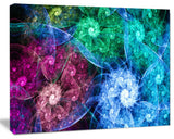 Multi Color Bright Exotic Flowers, Abstract Wall Art Canvas, 40x30