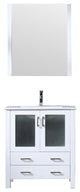 30" Single Vanity With Integrated Top, Sink, 28" Mirror