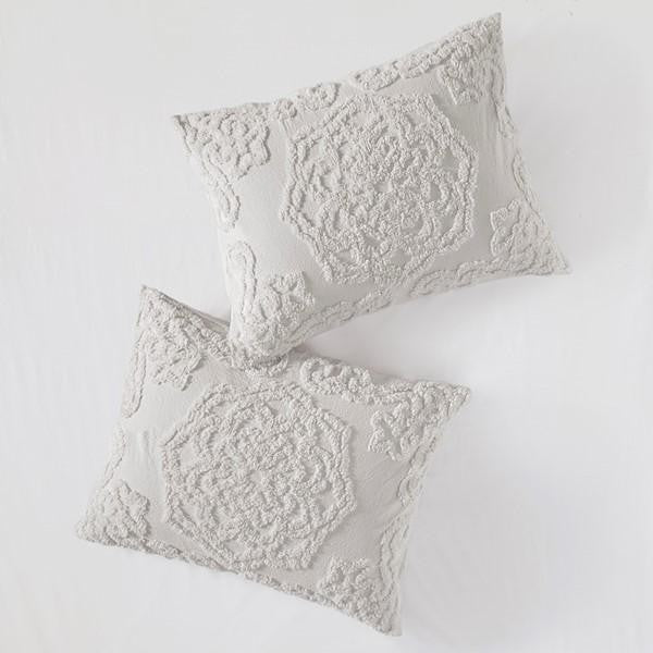 Madison Park Laetitia 3-Piece Tufted Cotton Chenille Medallion Duvet Cover Set