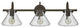 Hinkley Congress Medium Retro Glass Three Light Vanity, Oil Rubbed Bronze