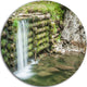 Fabulous Man-Made Waterfall, Landscape Disc Metal Wall Art, 23"