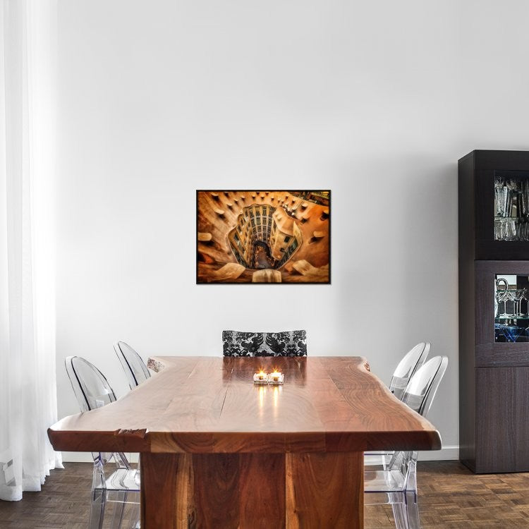 "Casa Mila La Pedrera Barcelona." Framed Canvas Giclee by Massimo Cuomo, 31x22"