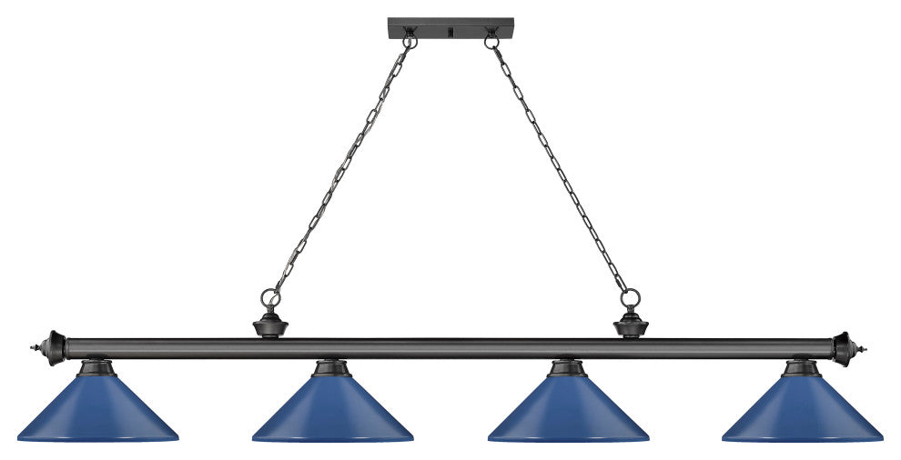 Zlite 2306-4BP-MNB 4-Light Billiard, Navy Blue