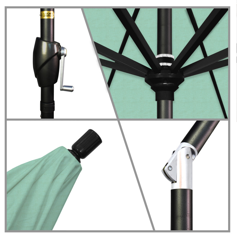 9' Aluminum Umbrella Push Tilt, Spectrum Mist