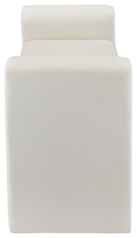 Sloan Velvet Upholstered Bench, Cream, 51" Wide
