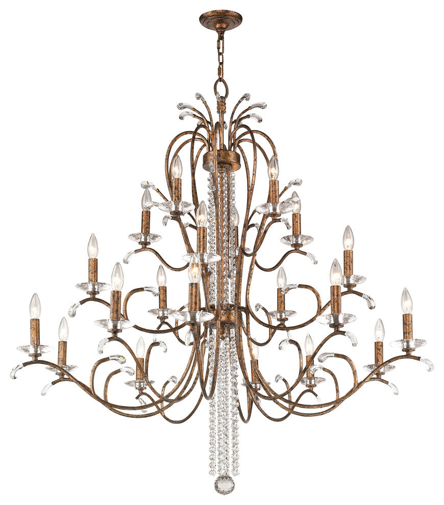 Serafina Foyer Chandelier, Hand-Applied Venetian Golden Bronze
