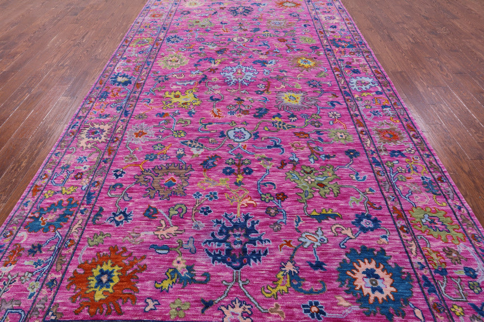 Turkish Oushak Handmade Wool Rug 8' 0" X 15' 8" - Q13635