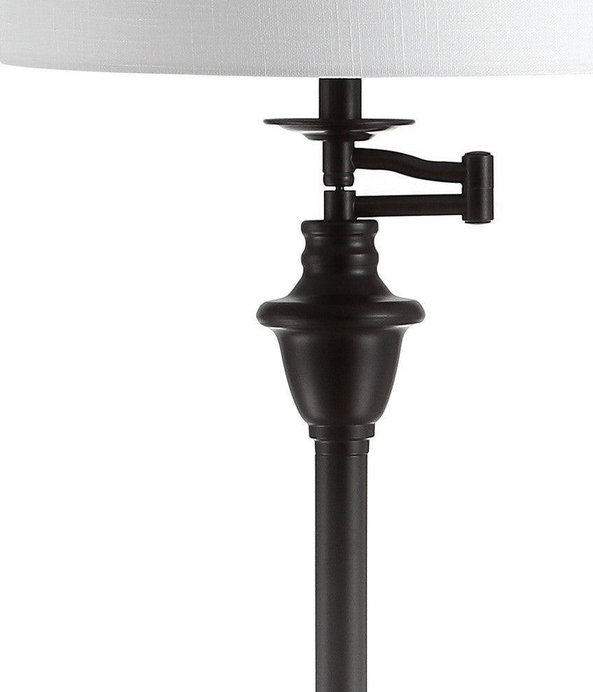 Cora 60" Metal, Glass LED Side Table and Floor Lamp, Oil Rubbed Bronze