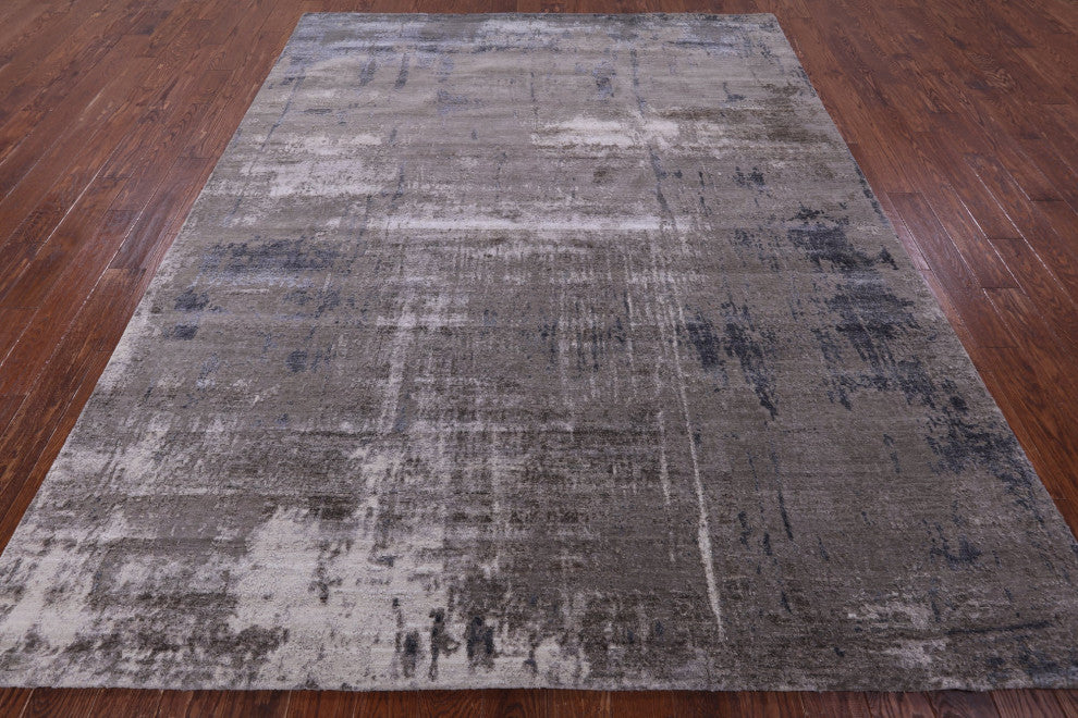 8' 0" X 10' 3" Abstract Hand-Knotted Wool & Silk Rug - Q13088