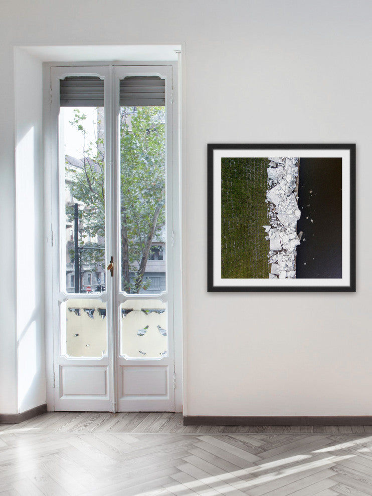 "Chunky White Rocks" Framed Painting Print by Karolis Janulis