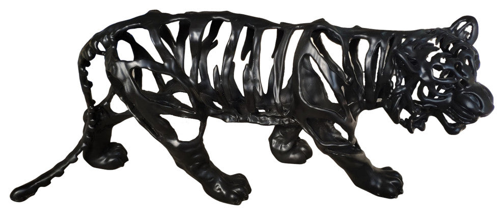 Retro Tiger Stripes Statue Large Black - Black