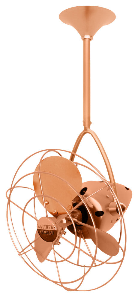 Jarold Direcional Directional Ceiling Fan, Brushed Copper