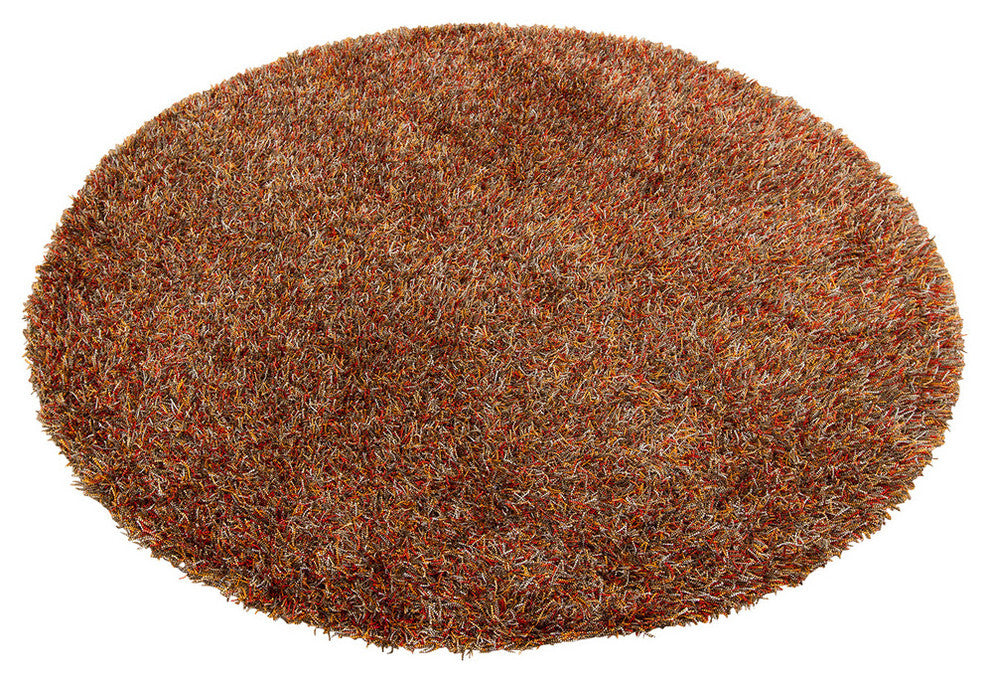 Astrid Contemporary Area Rug, Orange, 7'9" Round