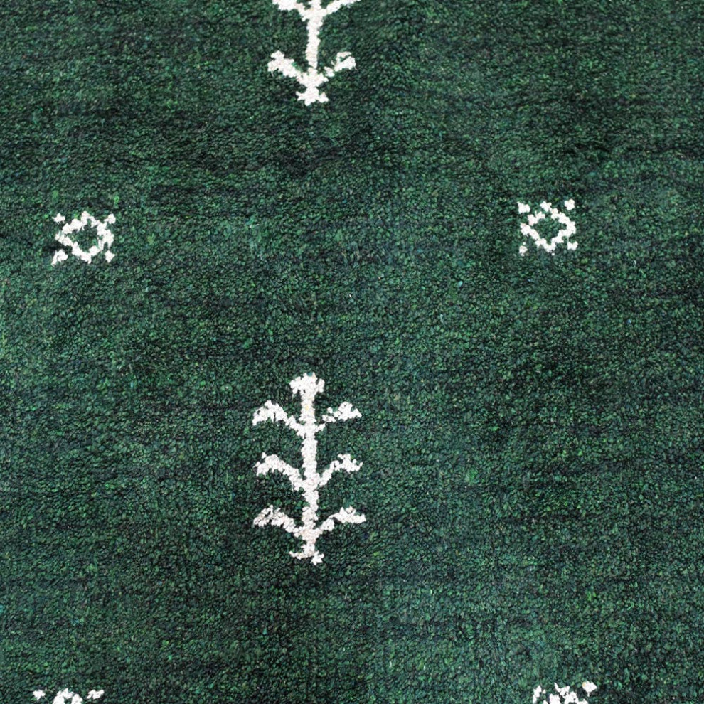 HAND KNOTTED LOOM SILK ECO-FRIENDLY RUGS-10'x10',Square,Green White,Contemporary