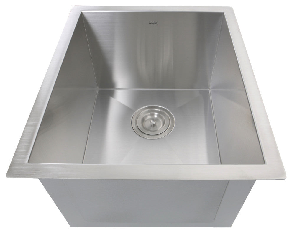 Nantucket Sinks 15" Pro Series Zero Radius Undermount Stainless Bar/Prep Sink