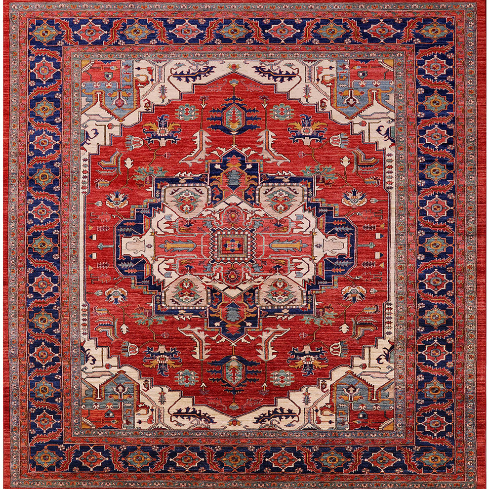 Ahgly Company Indoor Square Mid-Century Modern Area Rugs, 8' Square