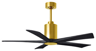 Patricia-5 5-Blade Ceiling Fan, LED Light Kit, Brushed Brass/Matte Black, 52